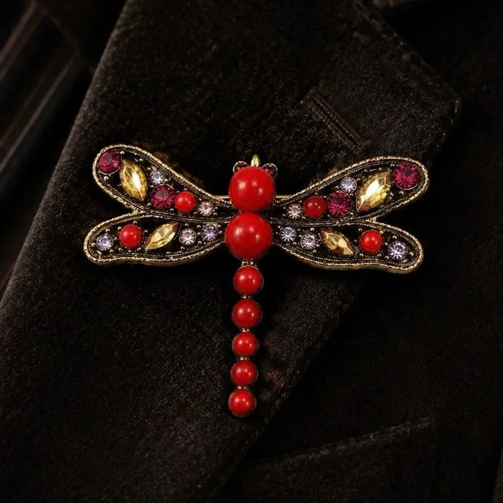 Men’s Jazz Club Dragonfly Lapel Pin Vintage Style Brooch
